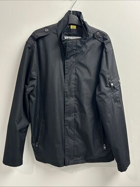 Marc New York Black Lightweight Zip-Front Rain Jacket